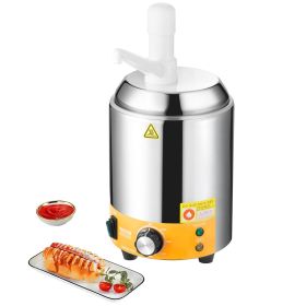 Electric Cheese Dispenser with Pump, 2.4L Commercial Hot Fudge Warmer, Plastic Pump Dispenser