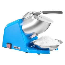 Ice Crusher Machine, 286lbs Per Hour Electric 4 Blades Snow Cone Maker, Stainless Steel Shaved Ice Machine with Bowl and Cover
